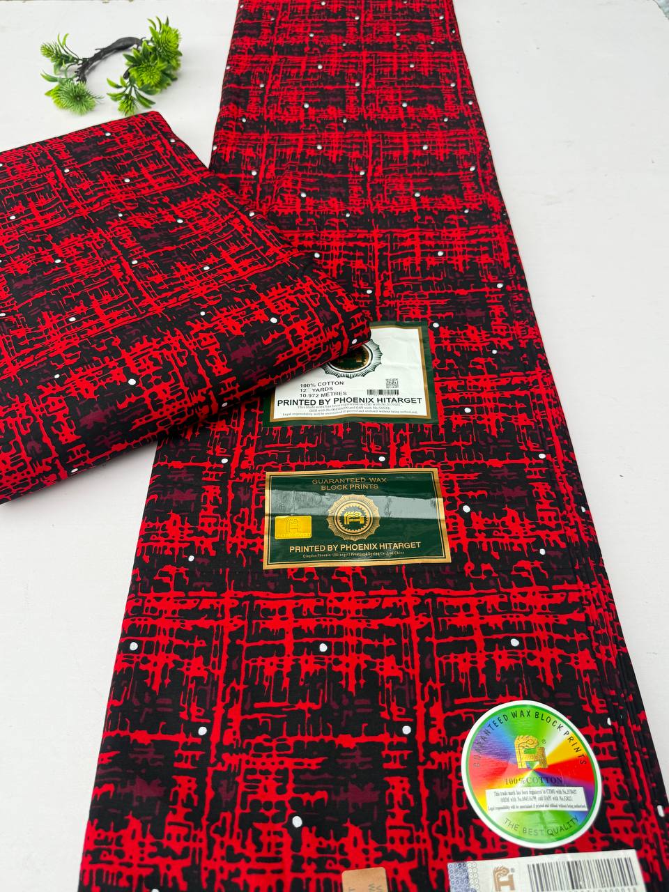 Ruby Grid Ankara Fabric
