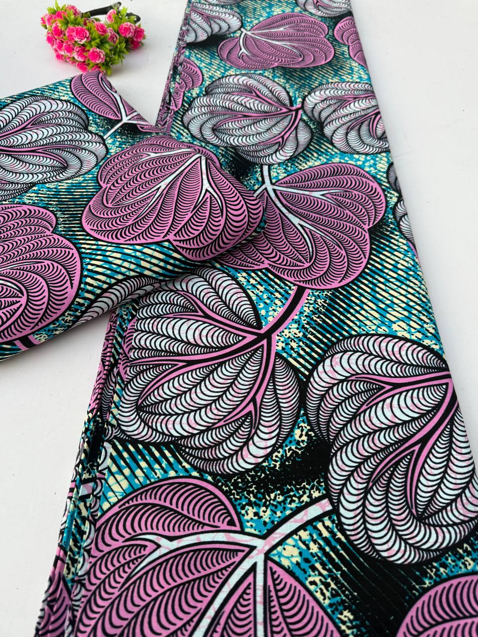 Fuchsia Foliage Ankara Fabric