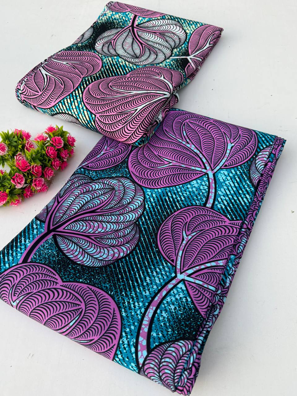 Fuchsia Foliage Ankara Fabric