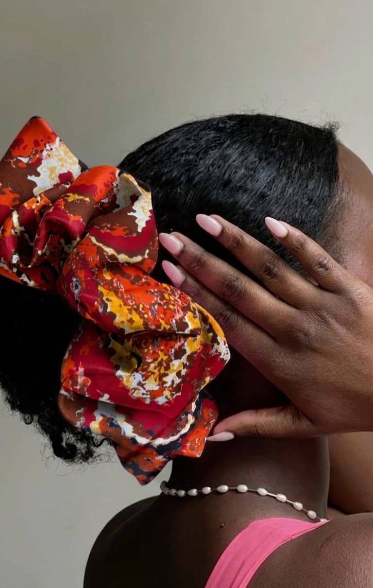 Oversized Ankara Scrunchies Sunset Fire