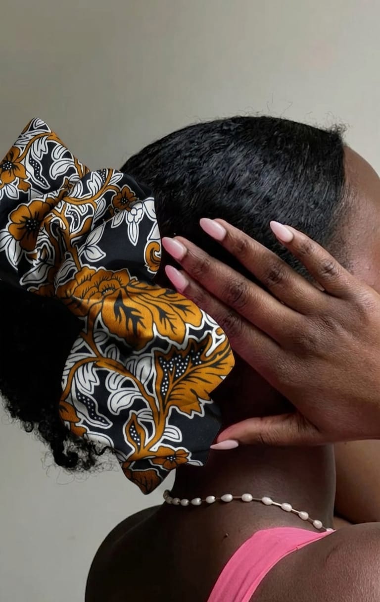 Oversized Ankara Scrunchies Marigold Bloom