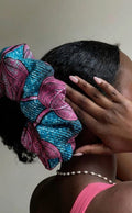 Oversized Ankara Scrunchies Fuchsia Foliage
