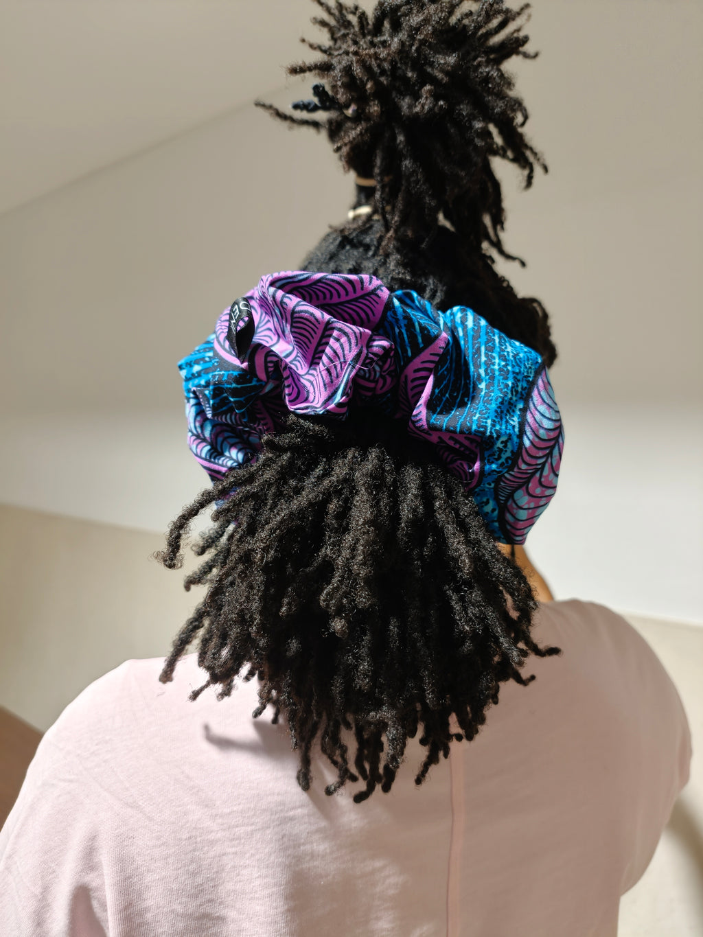 Oversized Ankara Scrunchies Fuchsia Foliage