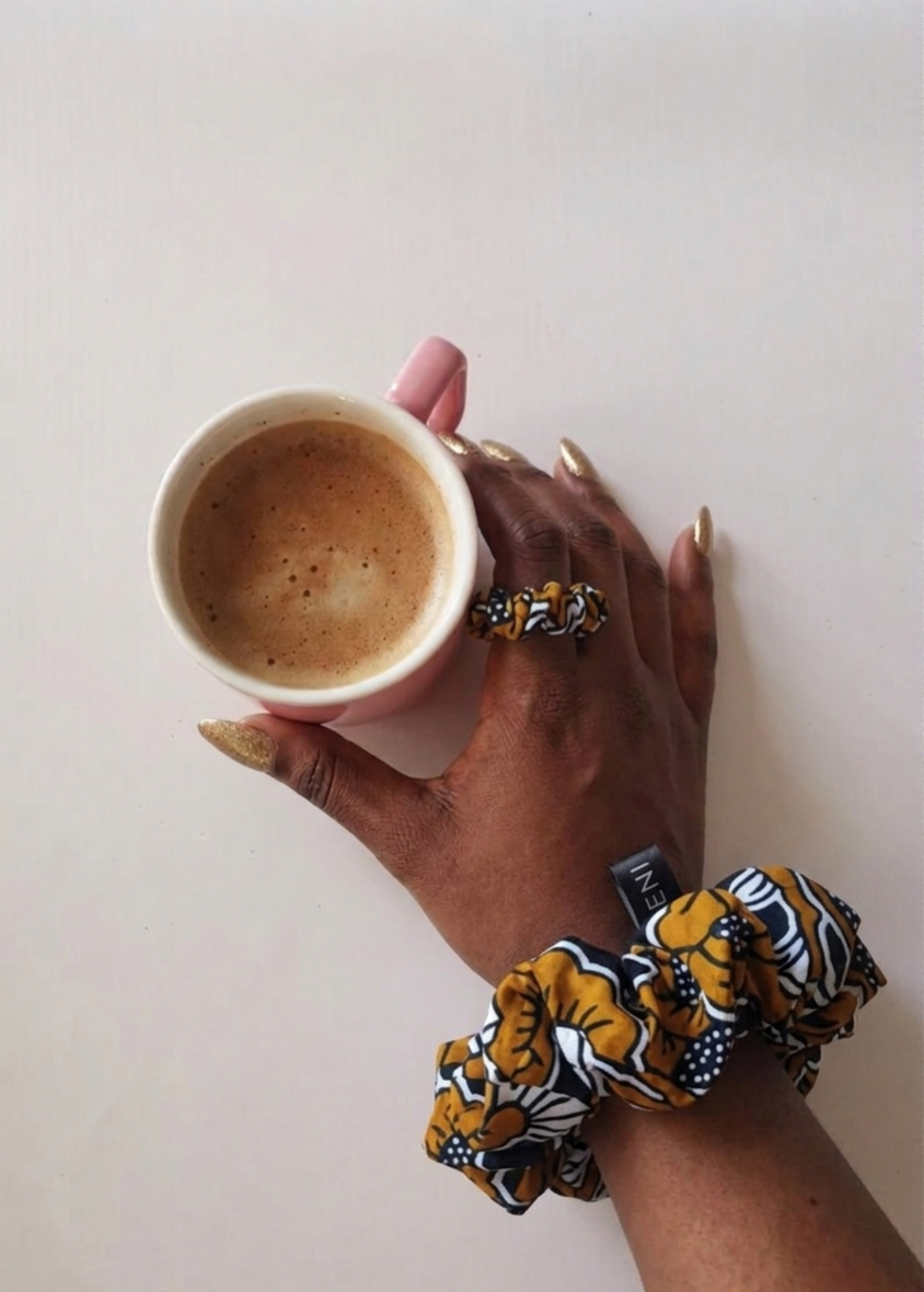 MARIGOLD BLOOM ANKARA SCRUNCHIE