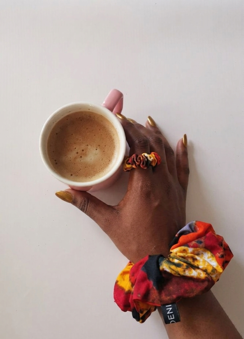 SUNSET FIRE ANKARA SCRUNCHIE