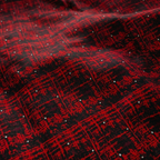 Red and black checkered fabric with small white dots