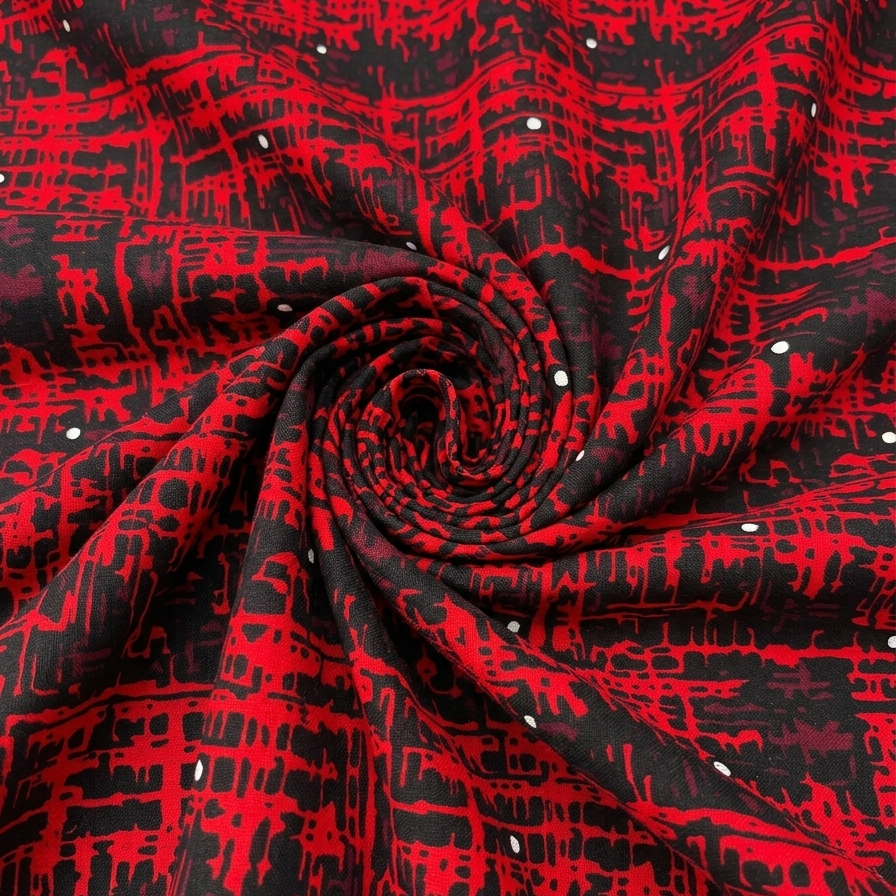 Red and black patterned fabric
